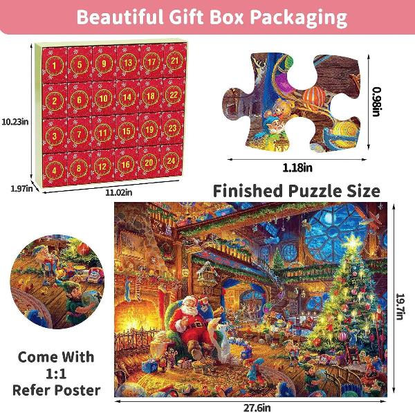 Puzzle Advent Calendar 2025 – 1008 Pieces | 24 Days of Fun