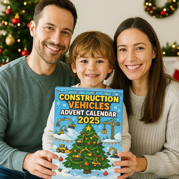 Construction Truck Advent Calendar 2025 – 24 Mini Vehicles & Accessories for Kids