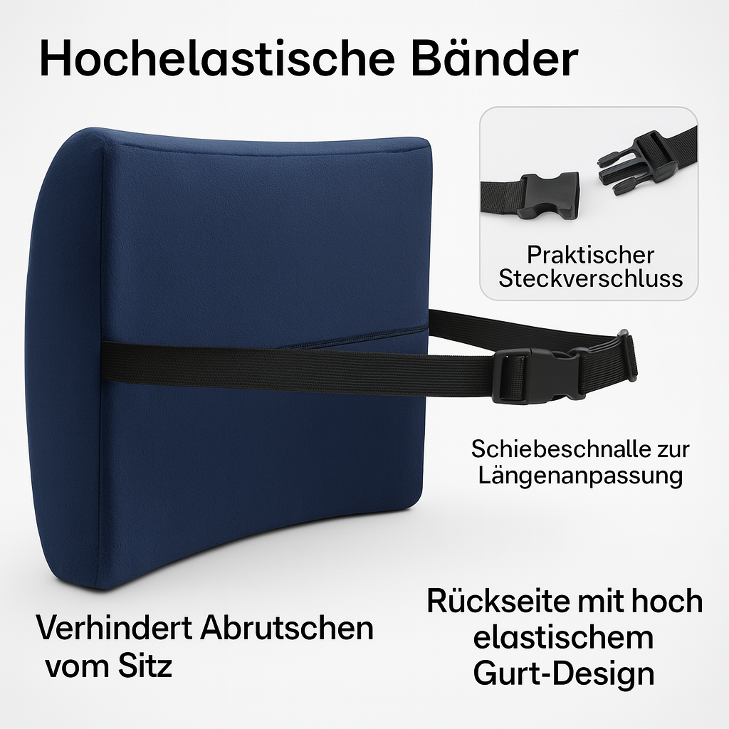 Premium Back Cushion – Memory Foam & Breathable Mesh Support