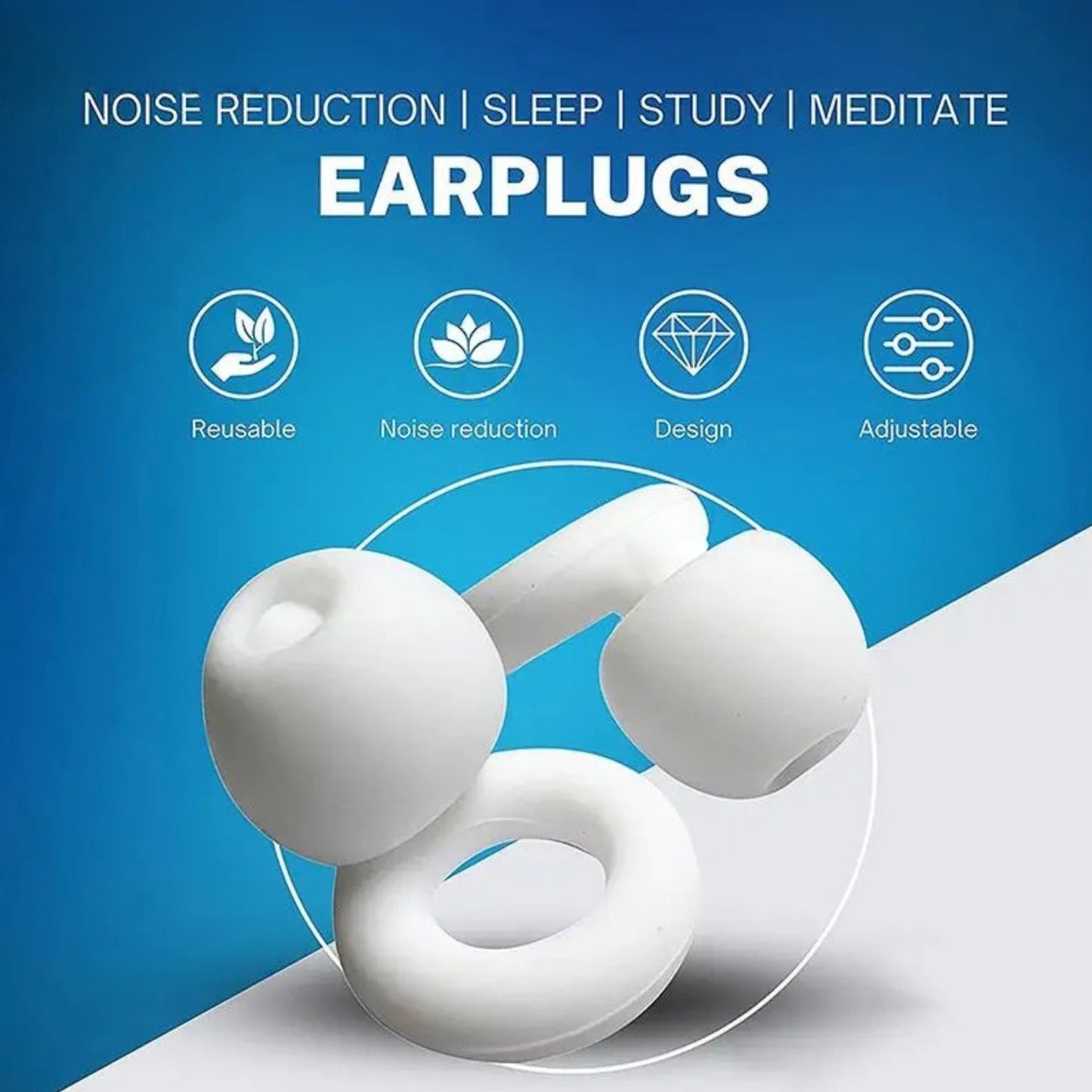 Premium Silicone Earplugs – Noise Cancelling & Waterproof (Sleep & Swim)