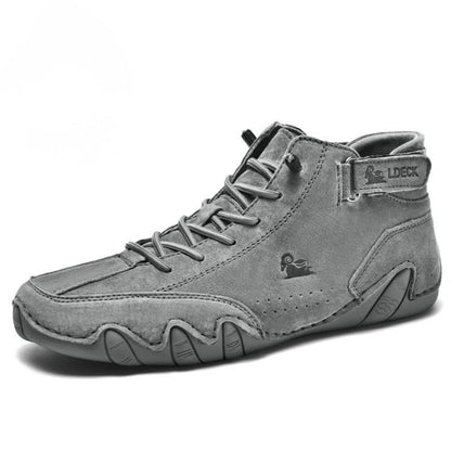 Leather Ankle Boots Men – Fur Lined, High-Top Luxury Winter Boots