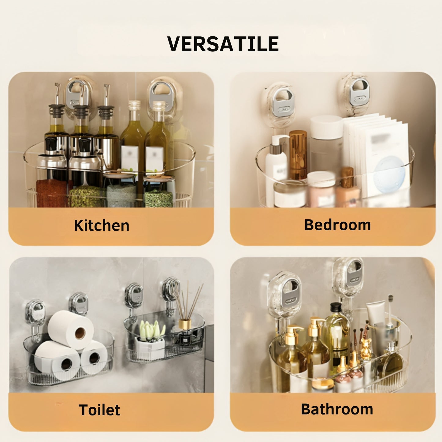 GripRack™ – Compact Wall Storage Rack with Drainage Hole (No Drilling)