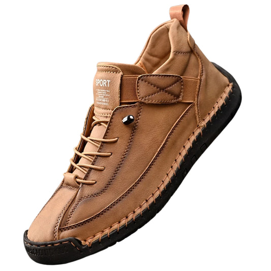 Handmade Leather Men’s Slip-On Loafers – Breathable Casual Flats