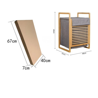 Large Bamboo Laundry Basket – Breathable Fabric Hamper