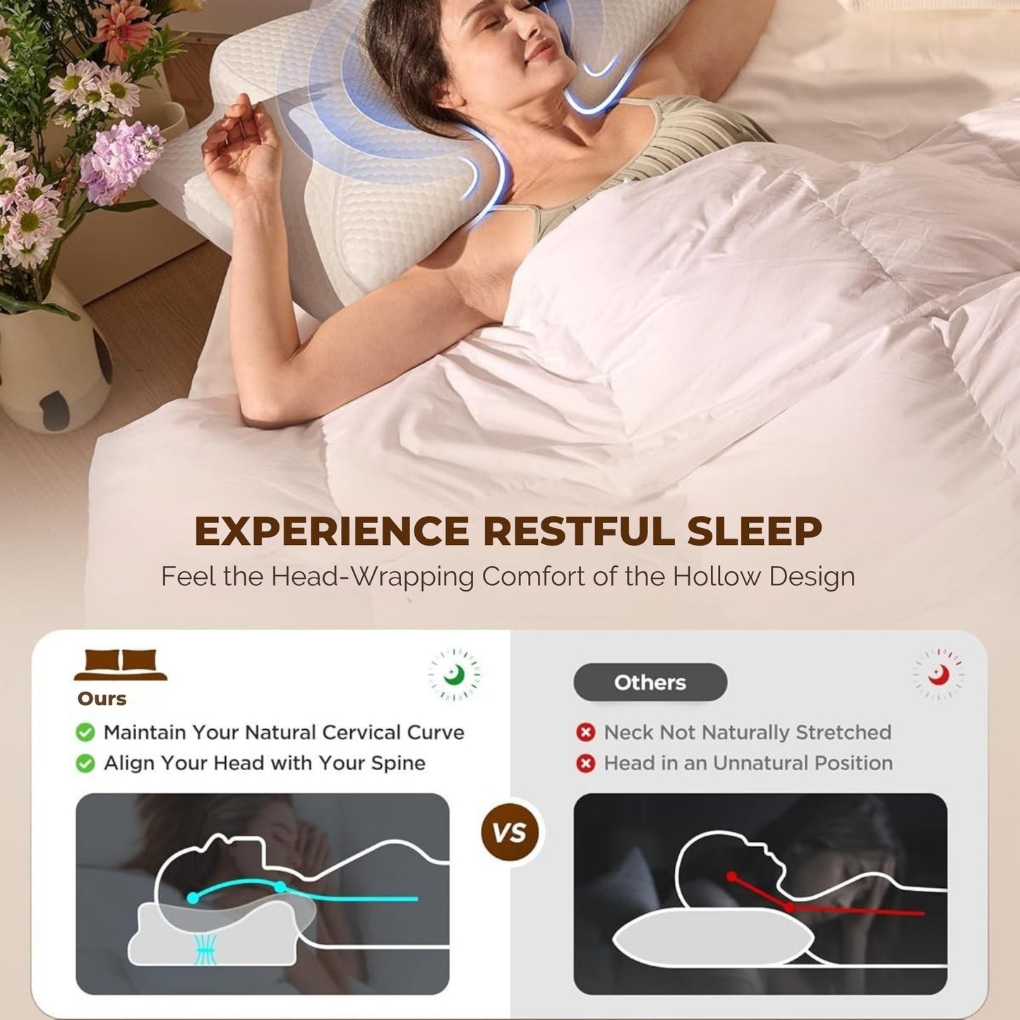 Orthopedic Pillow – Ergonomic Memory Foam Sleep Support