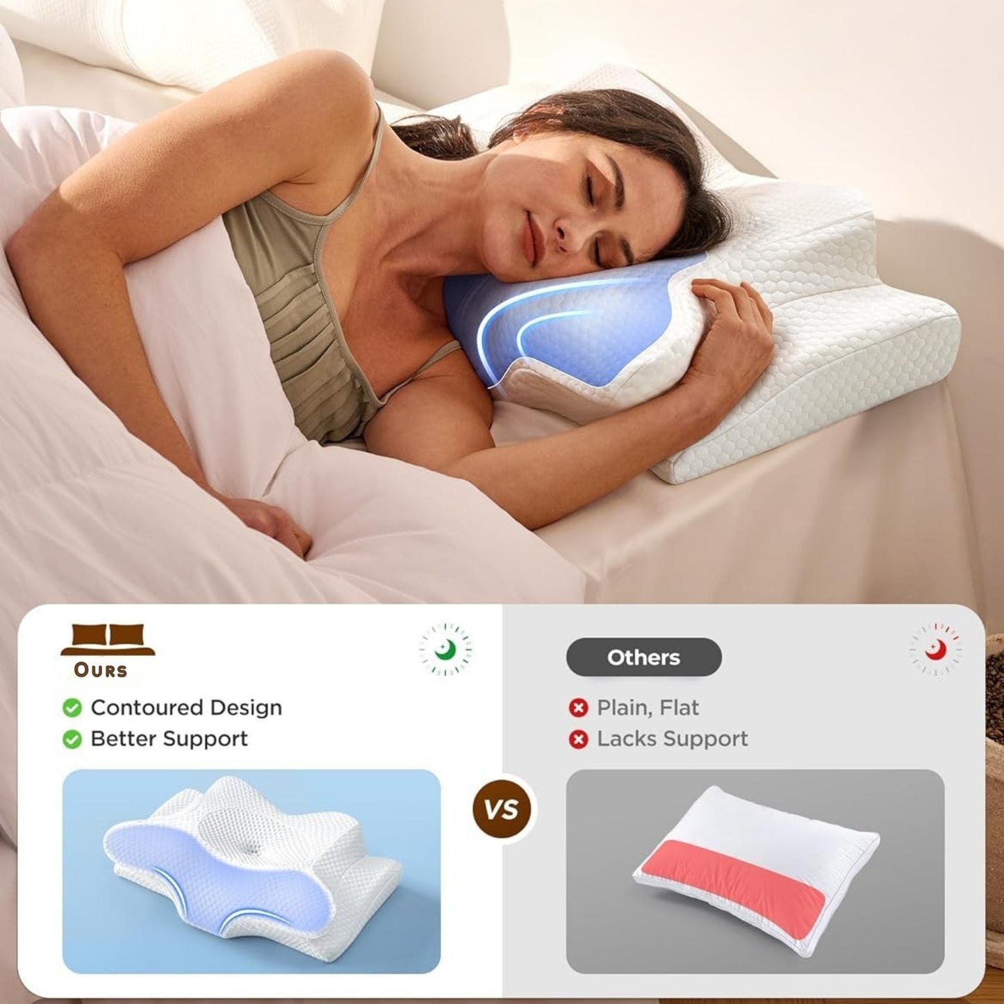Orthopedic Pillow – Ergonomic Memory Foam Sleep Support