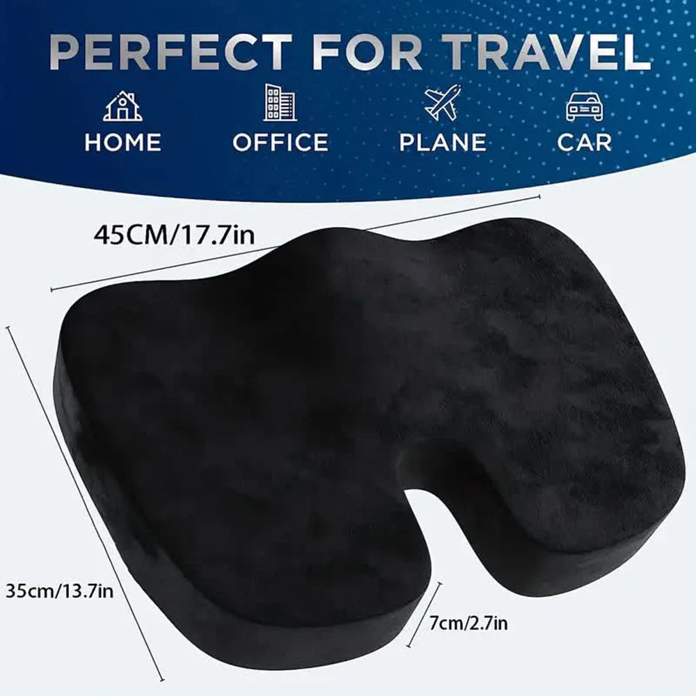 U-Shape Memory Foam Travel Seat Cushion – Hip & Back Support