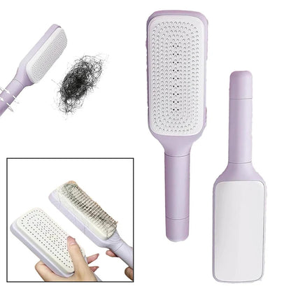 Self-Cleaning Rotating Hairbrush – Anti-Static Scalp Massage Comb