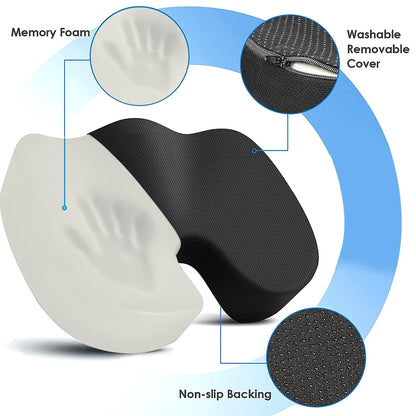 U-Shape Memory Foam Seat Cushion – Coccyx & Tailbone Pain Relief
