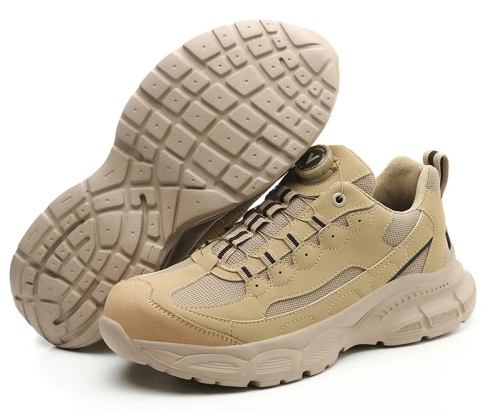 Men’s Safety Work Shoes with Rotary Button – Anti-Smash & Non-Slip