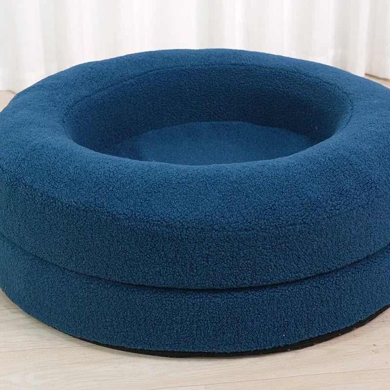 Thickened Round Pet Bed – Orthopedic, Waterproof & Cozy Nest