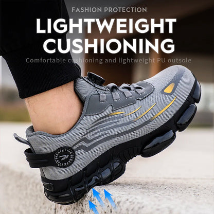 Rotating Button Safety Shoes – Anti-Smash & Anti-Puncture Work Sneakers