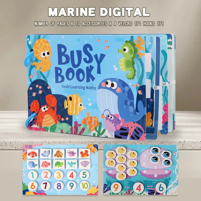 Montessori Busy Book – Early Learning Quiet Book for Toddlers (1-3Y)