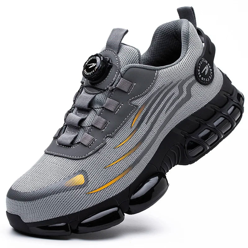 Rotating Button Safety Shoes – Anti-Smash & Anti-Puncture Work Sneakers