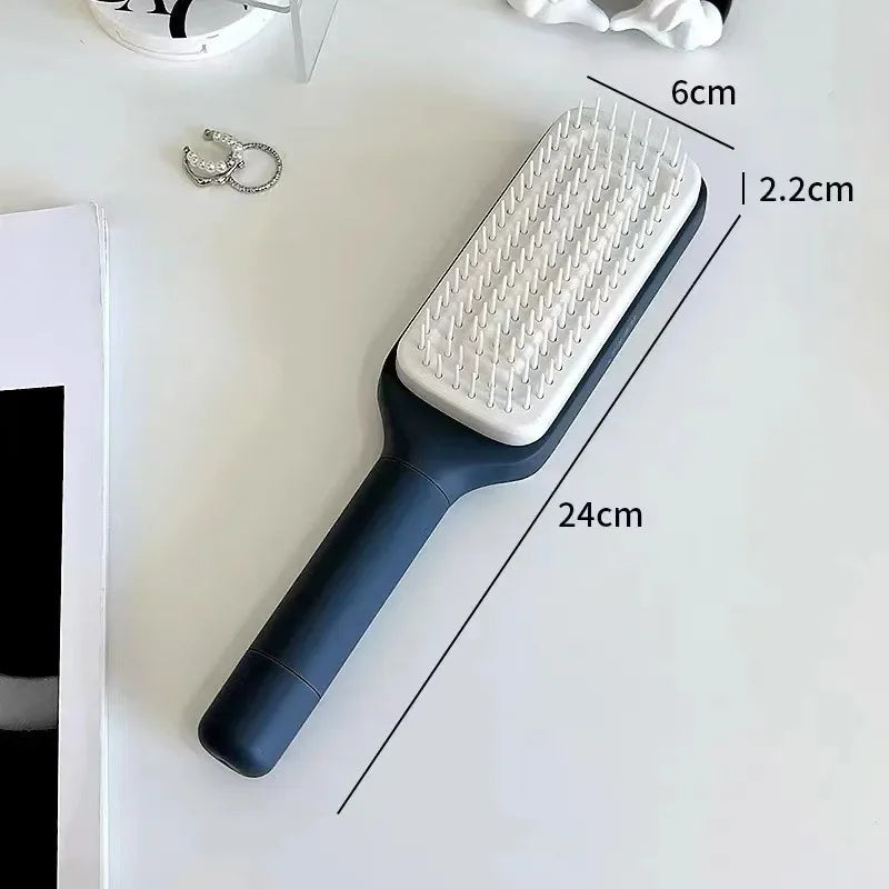 Self-Cleaning Rotating Hairbrush – Anti-Static Scalp Massage Comb