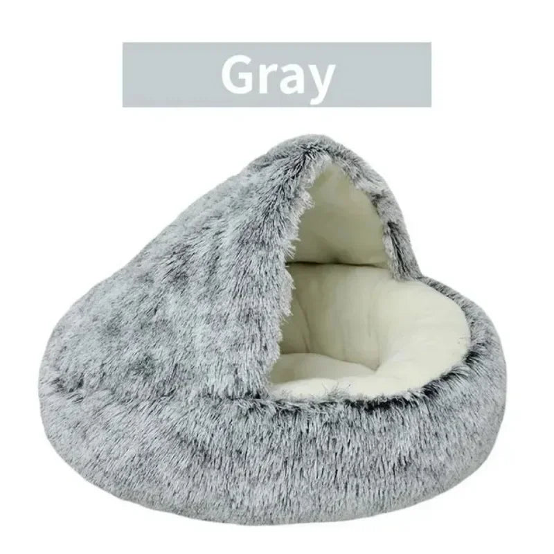 Soft Plush Pet Bed – Warm Covered Cat & Small Dog Sleeping Nest