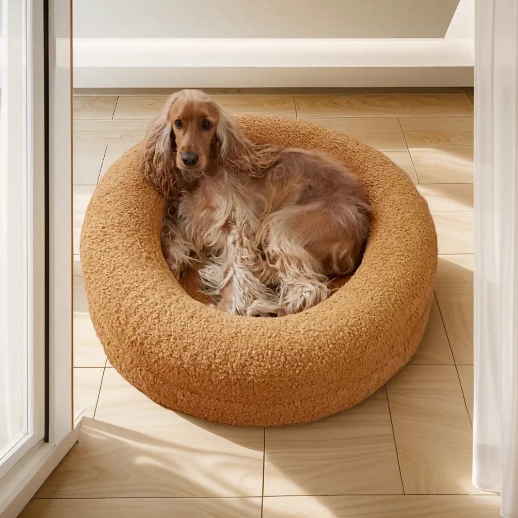 Thickened Round Pet Bed – Orthopedic, Waterproof & Cozy Nest