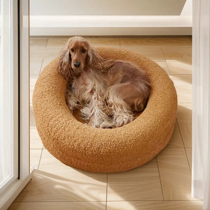 Thickened Round Pet Bed – Orthopedic, Waterproof & Cozy Nest