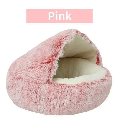 Soft Plush Pet Bed – Warm Covered Cat & Small Dog Sleeping Nest