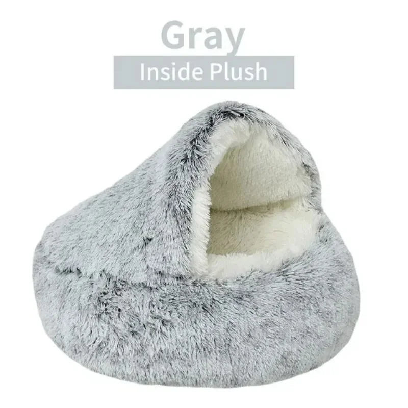 Soft Plush Pet Bed – Warm Covered Cat & Small Dog Sleeping Nest