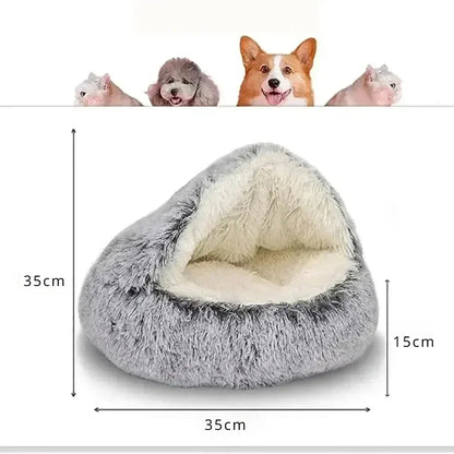 Soft Plush Pet Bed – Warm Covered Cat & Small Dog Sleeping Nest