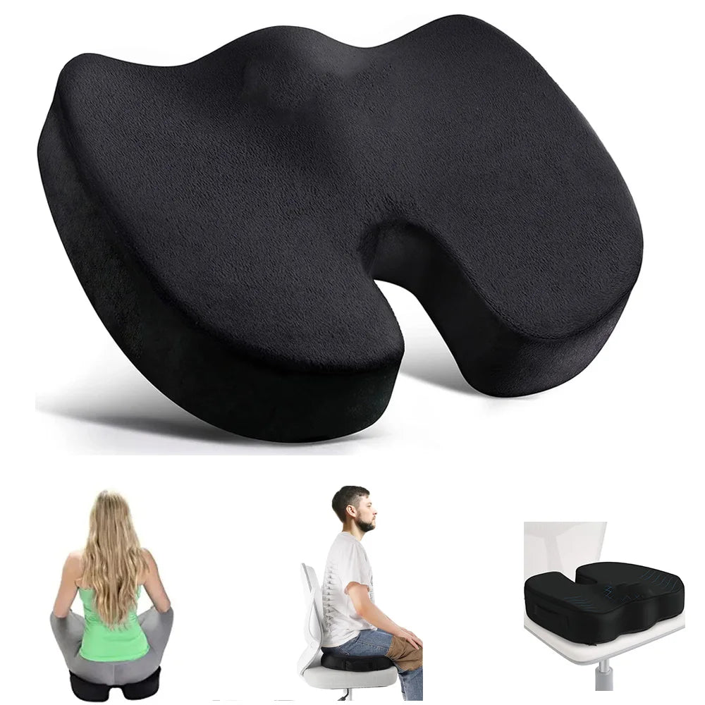 U-Shape Memory Foam Travel Seat Cushion – Hip & Back Support