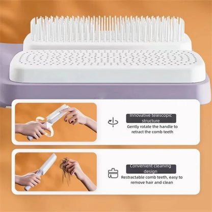 Self-Cleaning Rotating Hairbrush – Anti-Static Scalp Massage Comb
