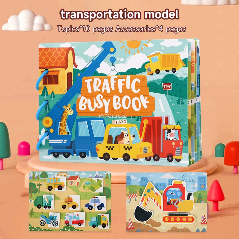 Montessori Busy Book – Early Learning Quiet Book for Toddlers (1-3Y)