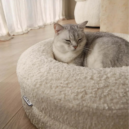 Thickened Round Pet Bed – Orthopedic, Waterproof & Cozy Nest