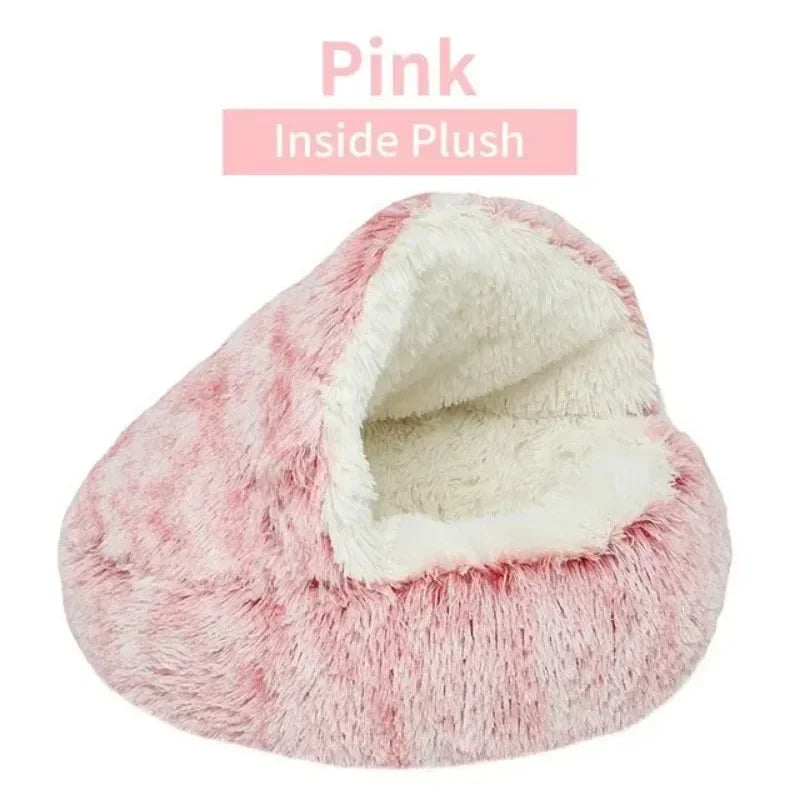 Soft Plush Pet Bed – Warm Covered Cat & Small Dog Sleeping Nest