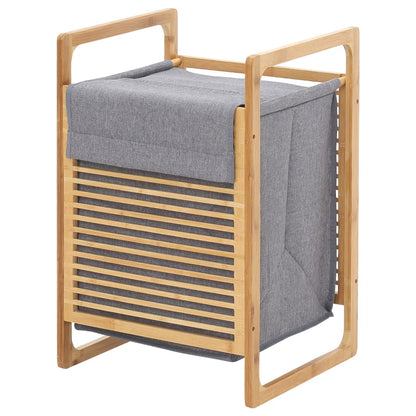 Large Bamboo Laundry Basket – Breathable Fabric Hamper