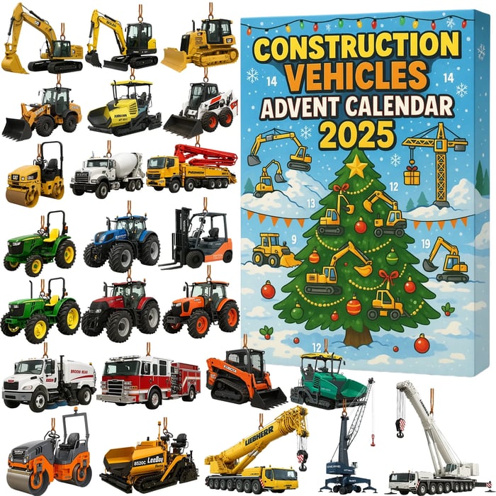 Construction Truck Advent Calendar 2025 – 24 Mini Vehicles & Accessories for Kids
